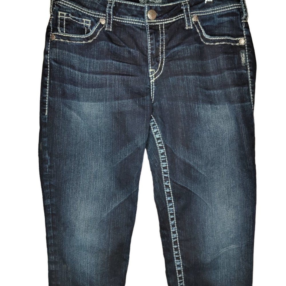 Silver Jeans Co Dark Wash "Suki" High Capris Sz 33